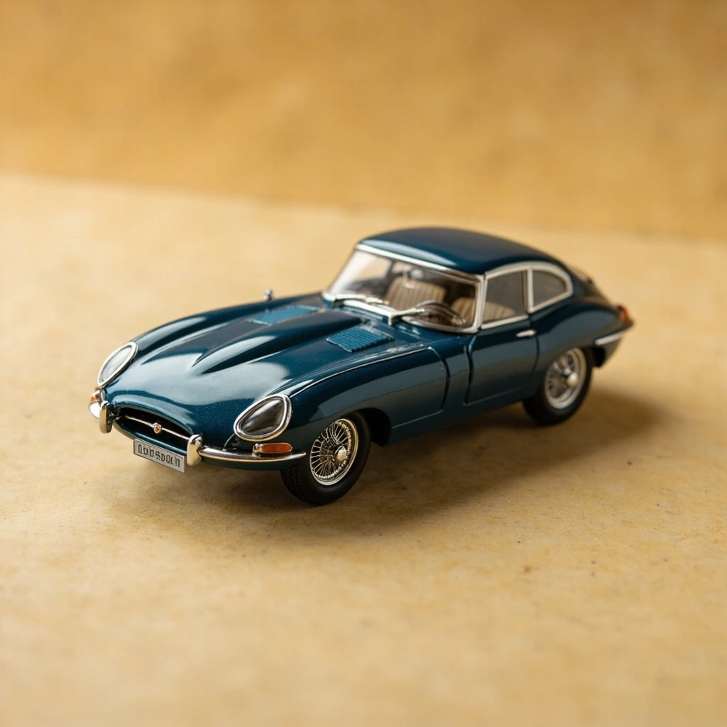 1:43 scale Jaguar E-Type Series 1 in opalescent dark blue